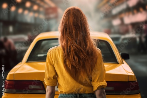 Taxi driver woman. Generate Ai