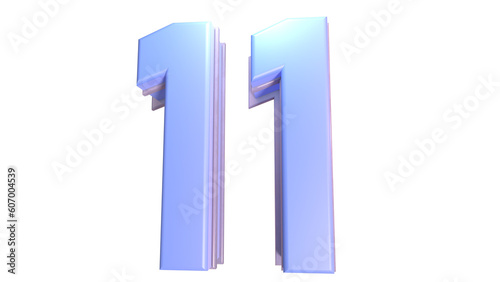 Purple 3d number 11