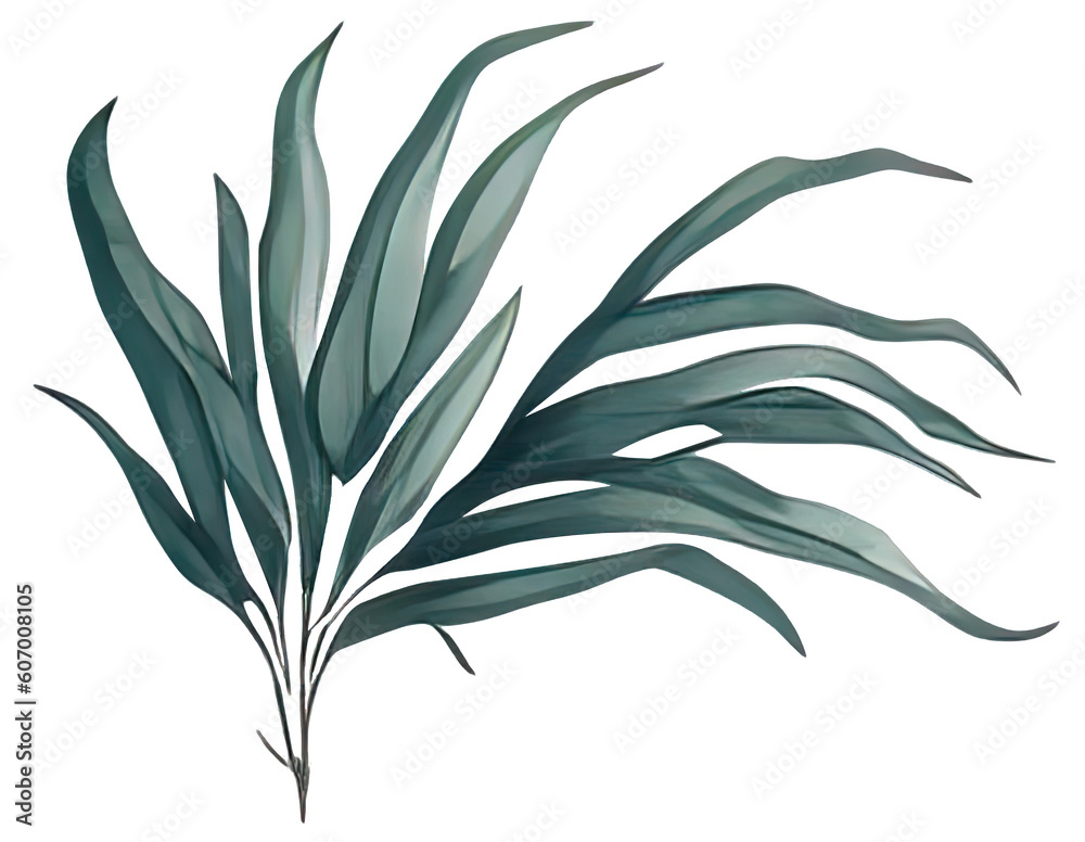 Fototapeta premium Watercolor green leave. Generative AI