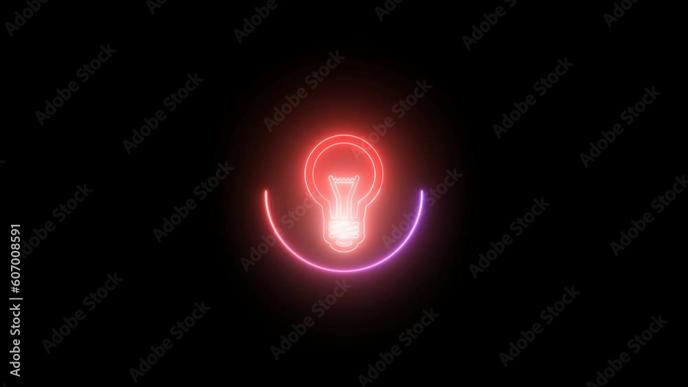 Glowing electric bulb icon . motion graphics 4k vides. Glowing electric bulb icon . motion graphics 4k vides.