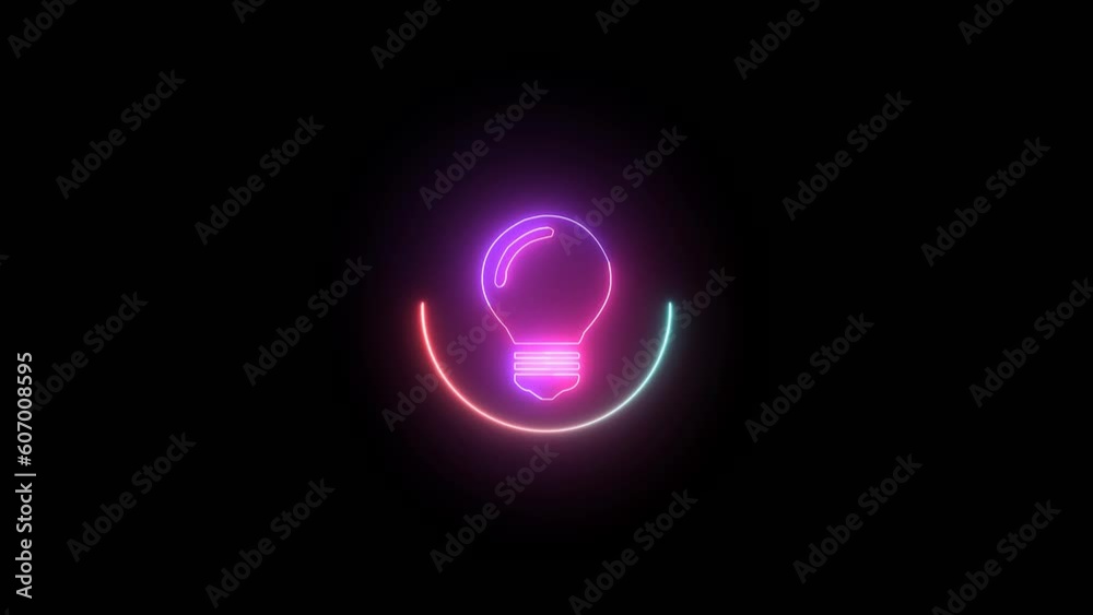 Glowing electric bulb icon . motion graphics 4k vides. Glowing electric bulb icon . motion graphics 4k vides.