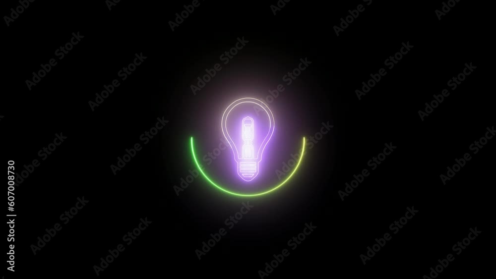 Glowing electric bulb icon . motion graphics 4k vides. Glowing electric bulb icon . motion graphics 4k vides.