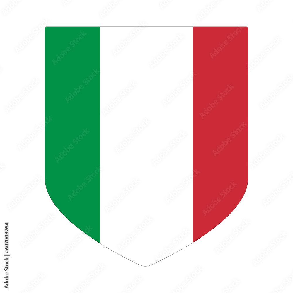 Italian flag in shape. Flag of Italy in shape.	
