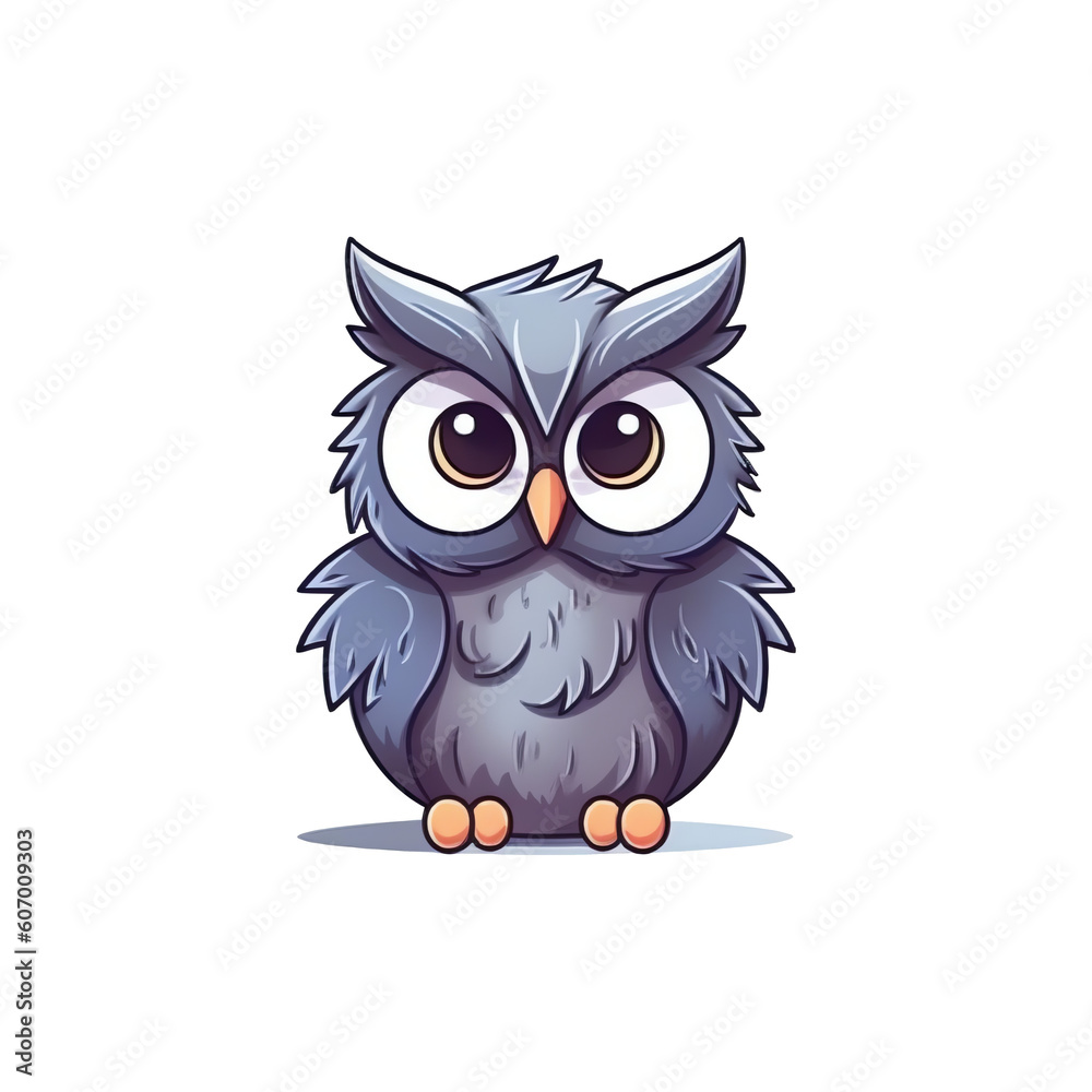 Nighttime Delight: Delightful 2D Owl Artwork Nighttime Delight: Delightful 2D Owl Artwork