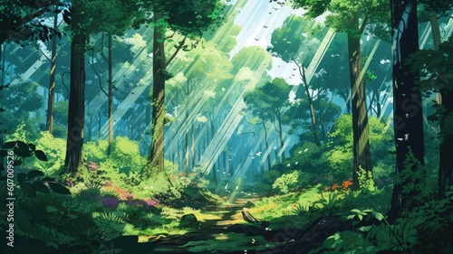 Forest Preservation: An image depicting the preservation of forests, featuring lush greenery, trees, and the importance of sustainable forestry. Generative AI photo