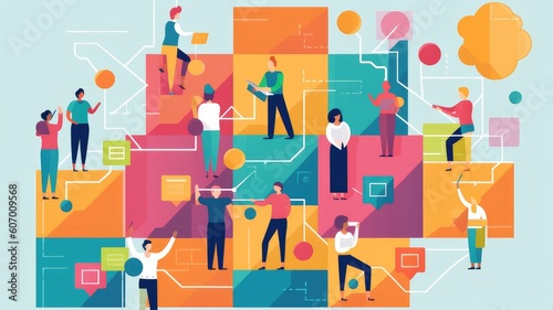 Influencer Collaboration  An image representing influencer marketing  showcasing influencers collaborating with brands  creating content  and engaging with their audience. Generative AI