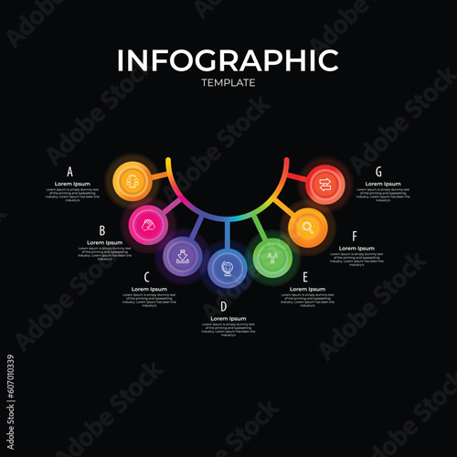 Modern flat circular diagram infographic template vector illustration	