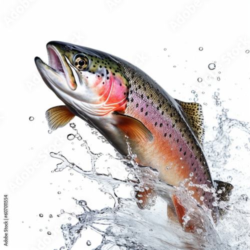 Sport Fishing Excitement: Hooking a Rainbow Trout, generated by IA 