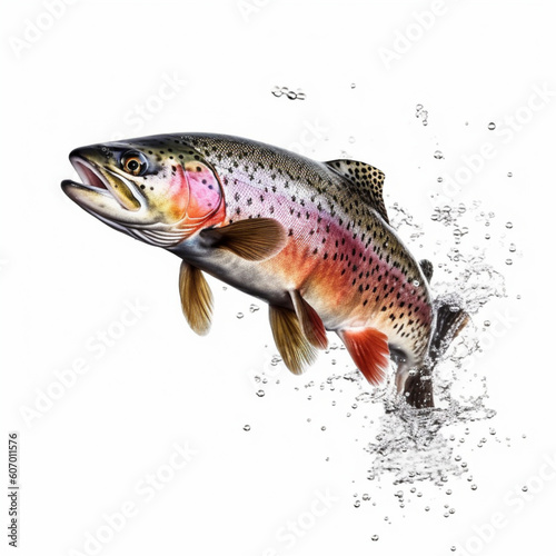 Aquatic Beauty: Rainbow Trout Showing Off its Colors, generated by IA 