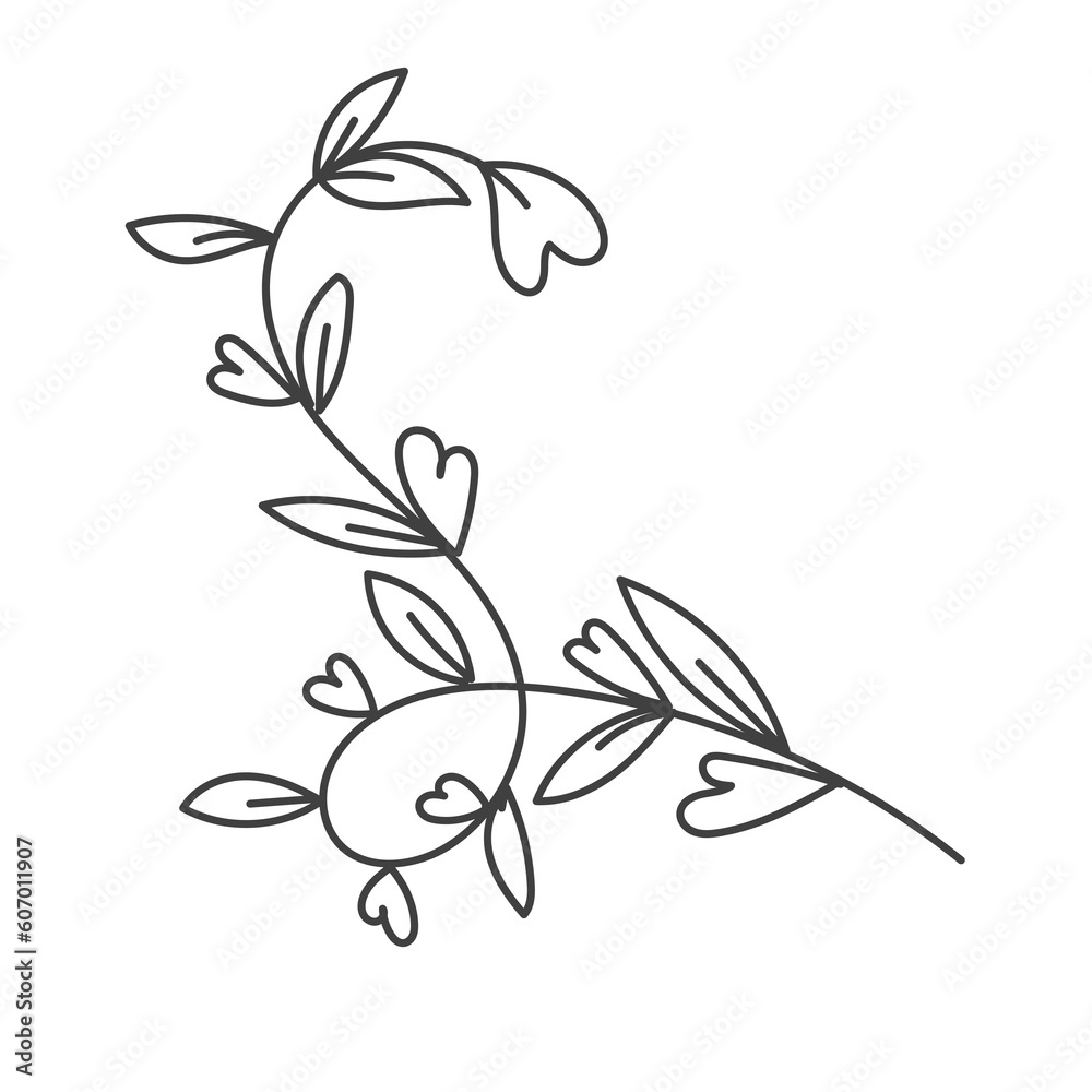 Floral frames, borders, wreaths Trendy Line drawing, line art style isolated  background 