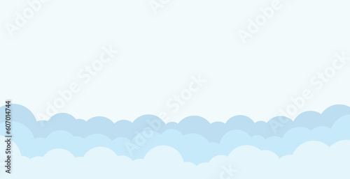 Clouds on a white background. Simple clouds banner design. Vector illustration.