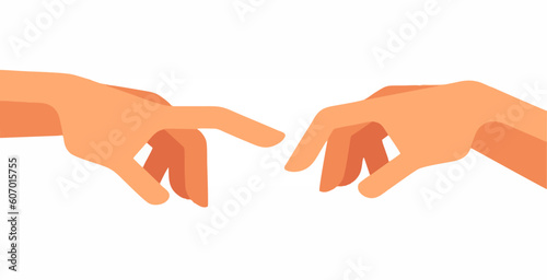 vector 2 hands in design flat style, hand design template