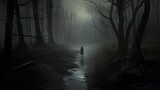 Eerie atmospheres: Illustrations create a sense of suspense and unease through dimly lit settings or mysterious landscapes, evoking the feeling of fear or the unknown. Generative AI