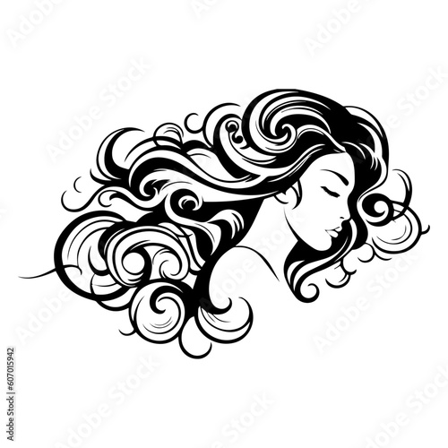 Radiant woman with flowing hair dancing in the wind, exuding a captivating sense of freedom and energy
