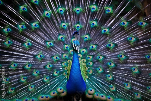 Enchanting Peacock with Beautiful Tail, Generative AI