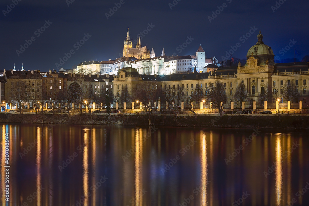 Praga Città Repubblica Ceca Notte
