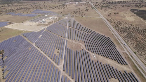 Awe-inspiring solar farm on portugese farmland. Ourique, Portugal photo