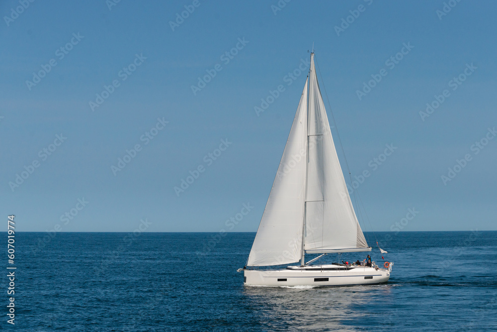 CS50 sailboat is sailing on the sea