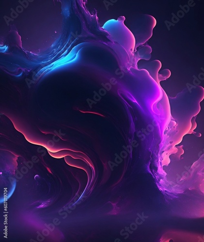 Abstract Background with Vibrant Colors and Fluid Shapes with Generative AI technology