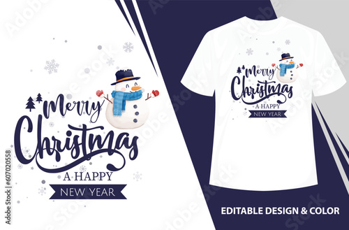 Vector Merry Christmas hand lettering Calligraphy Background for print on t-shirts