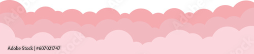 Clouds on a transparent background. Simple clouds banner design. Vector illustration.