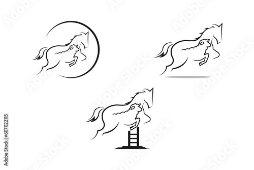 horse and sheep art sillhouette bundle logo design template element vector 