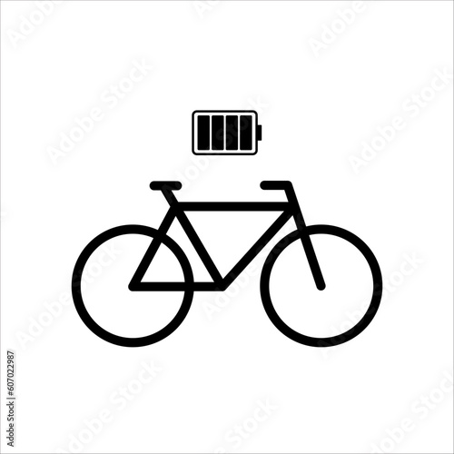 Electro bicycle icon line style