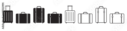 Travel bag icon set simple design