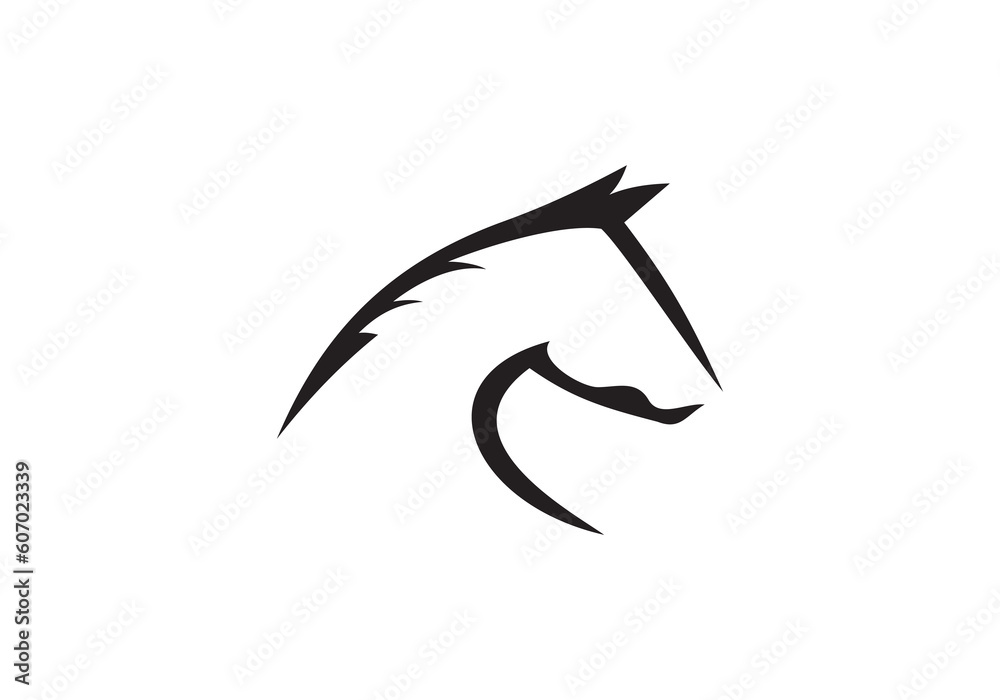 horse head logo design. linear style simple icon vector illustration. horse head logo design. linear style simple icon vector illustration.