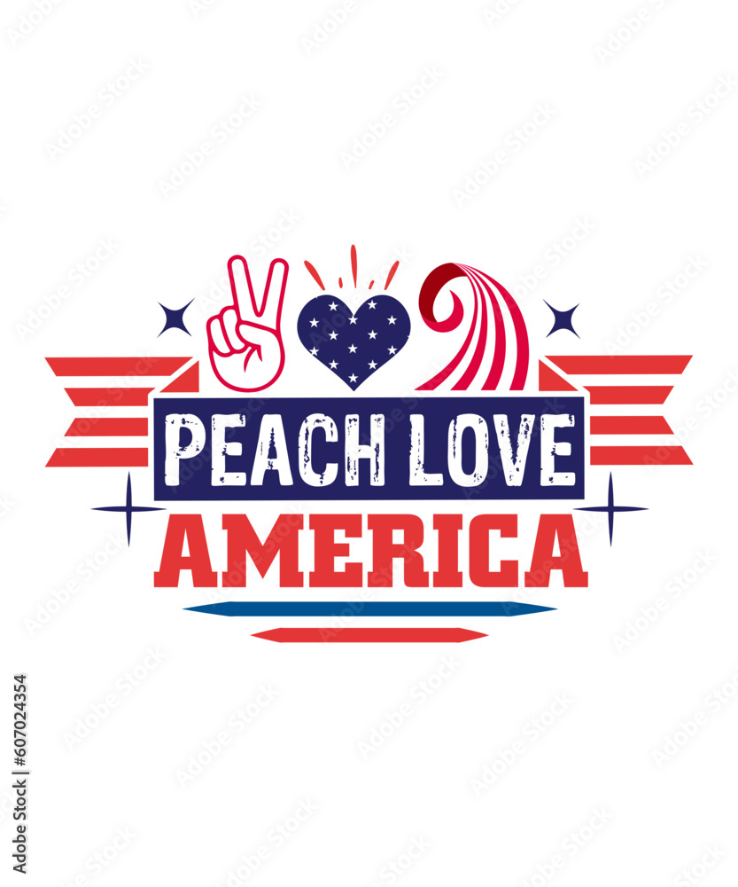 peach love america svg design