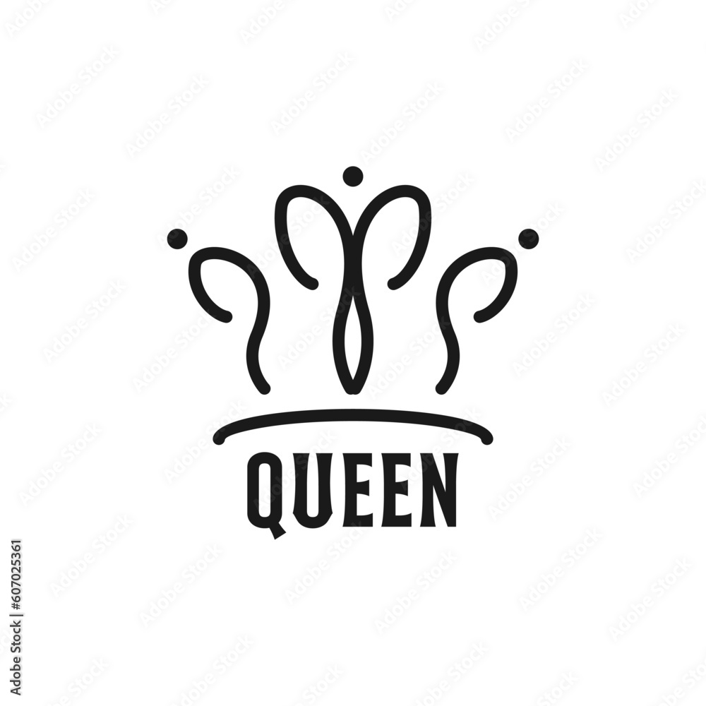 Vector Line Art Crown for Queen King Princess Royal luxury elegant logo ...