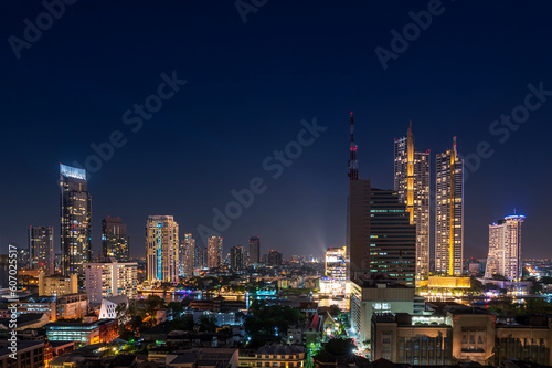 night light city of bangkok cityscape with Twilight night background bangkok city, Thailand.
