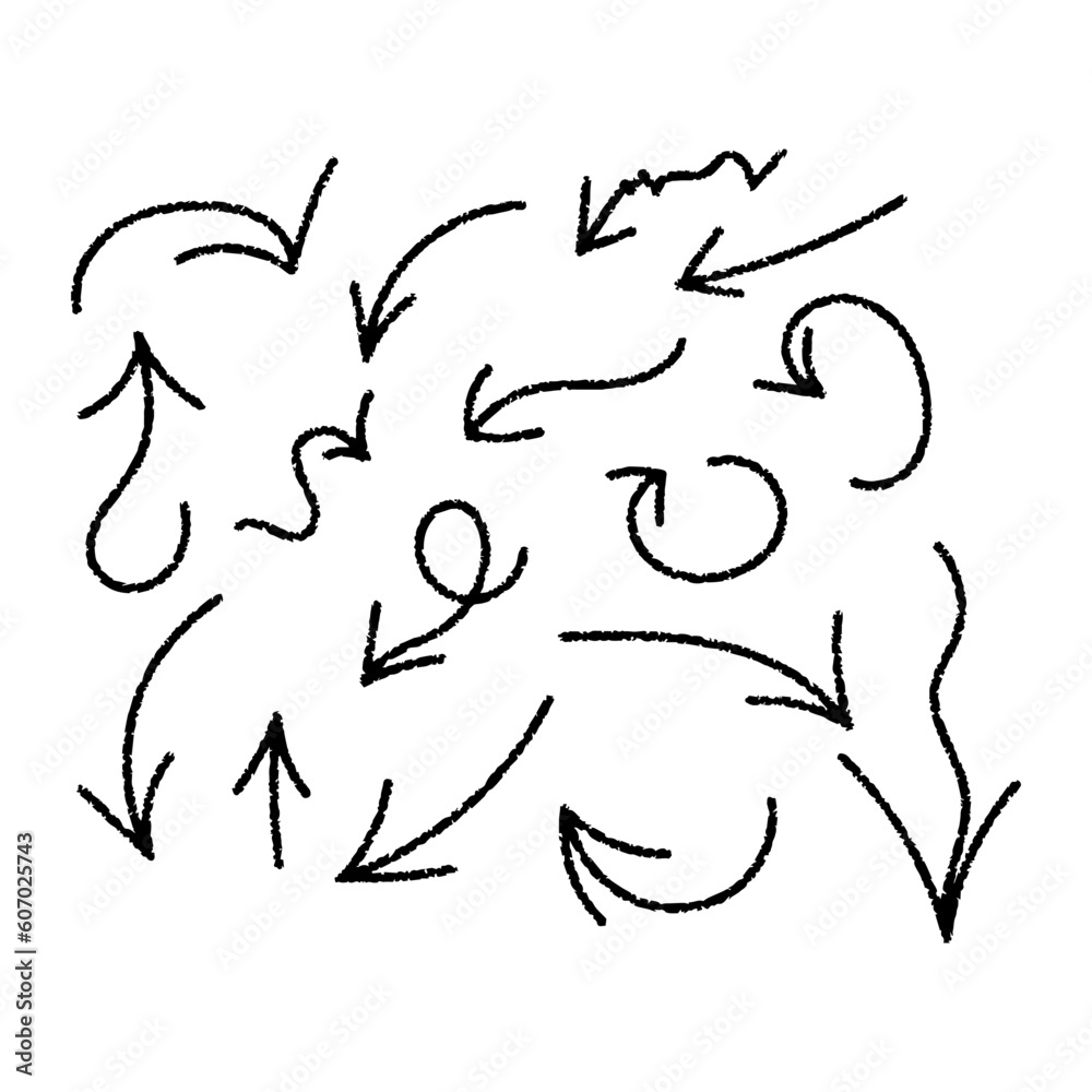 Obraz premium Hand drawn arrow vector icons set