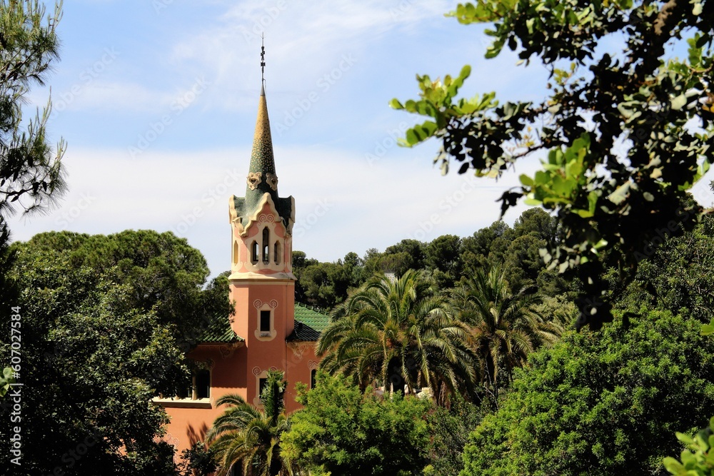 Beautiful shot of the Gaudi House Museum in Park Guell, Barcelona