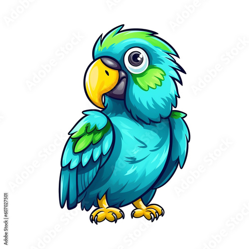 Feathered Delight  Charming Parrot Illustration in 2D