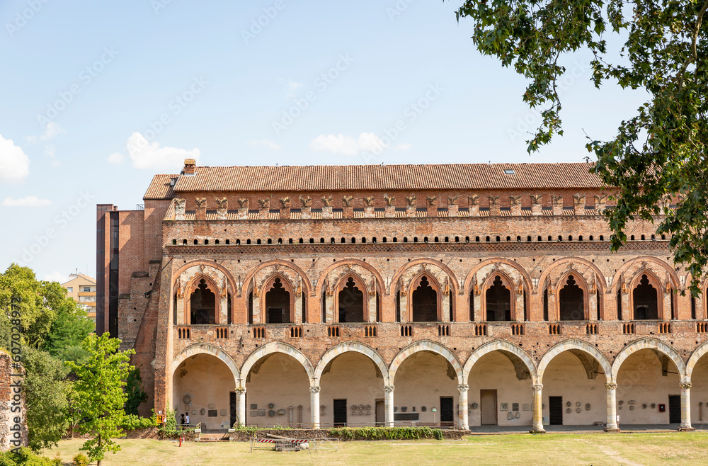 the Visconti Castle (Castello Visconteo) of Pavia, Lombardy region, Italy