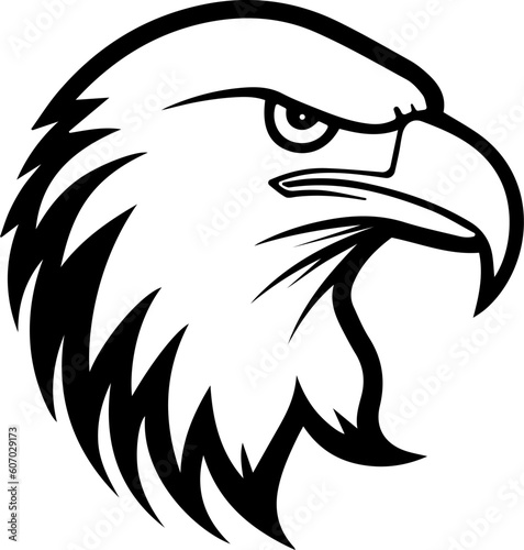 Eagle head in profile, linear icon. Editable stroke