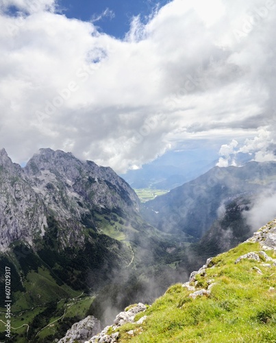 Vertical shot of the Berchtesgaden mountains in Bavaria Germany