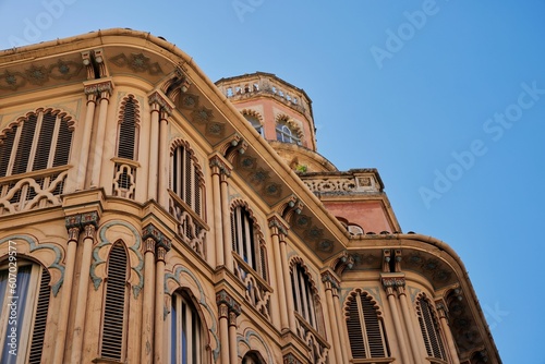 Low angle of Can Corbella Historical landmark in Palma, Spain with blue sky © Salty|snow Photography/Wirestock Creators