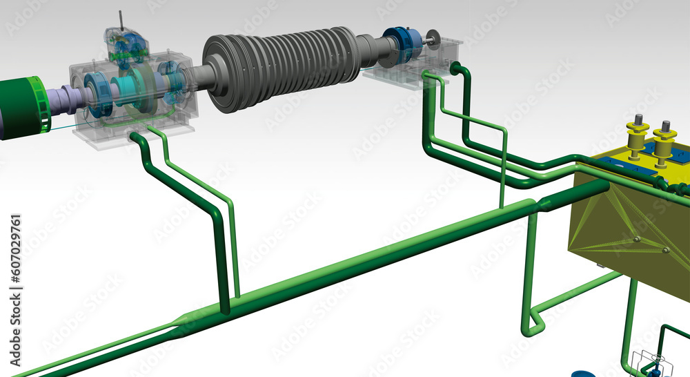 Journal bearing turbine 3D illustration Stock Illustration Adobe Stock