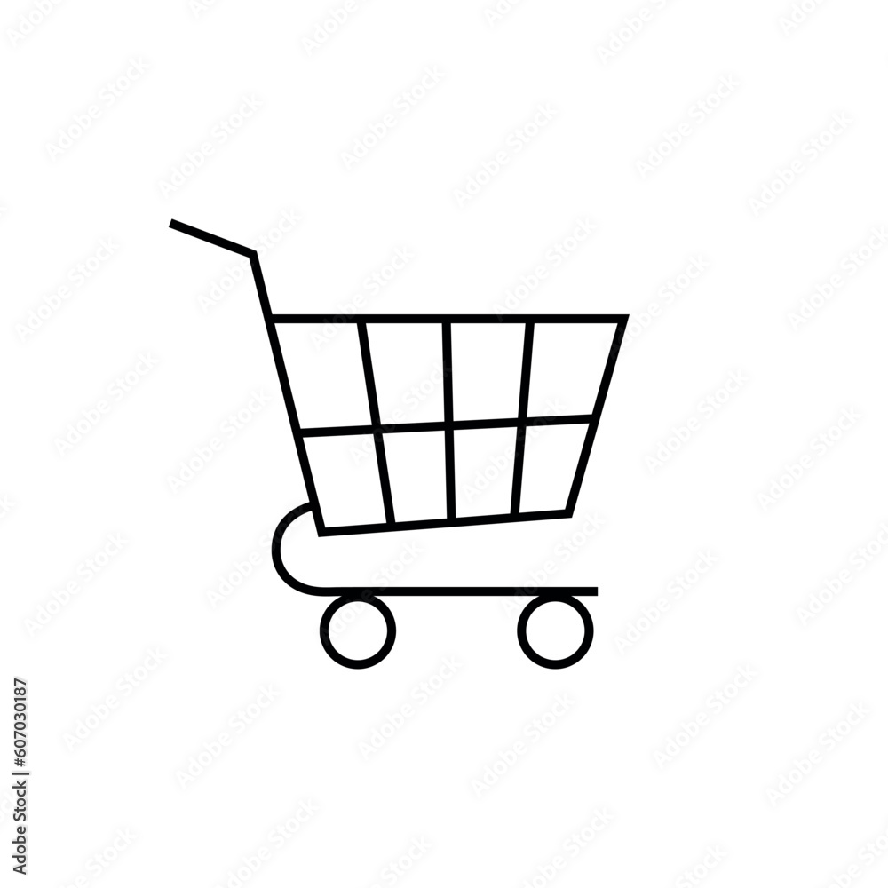 Shopping cart line icon, logo vector