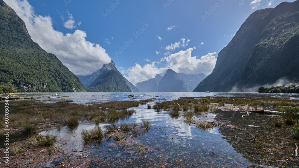 Milford Sound or Piopiotahi in New Zealand