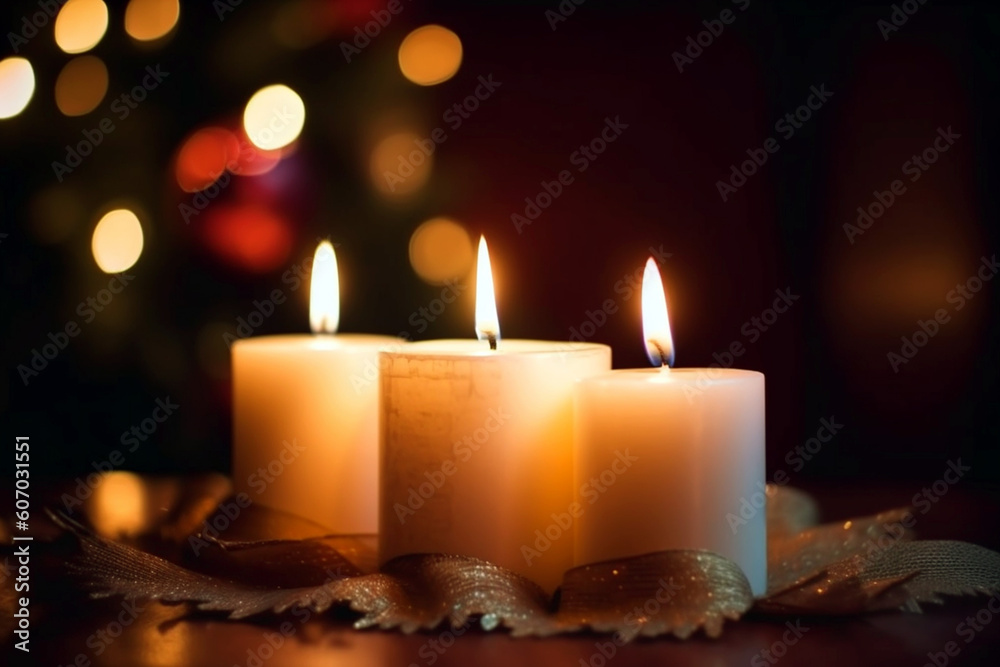 romantic candles in house Generative AI romantic candles in house Generative AI