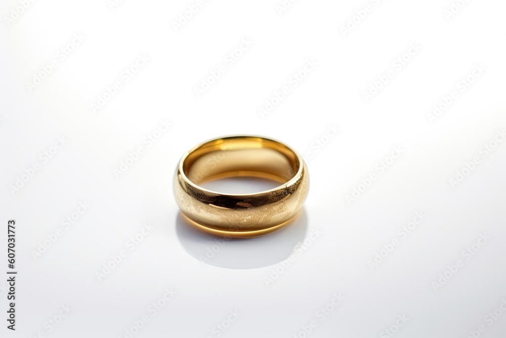 Luxurious Shiny Ring on Isolated White Background: Symbol of Modern Love and Romance Luxurious Shiny Ring on Isolated White Background: Symbol of Modern Love and Romance
