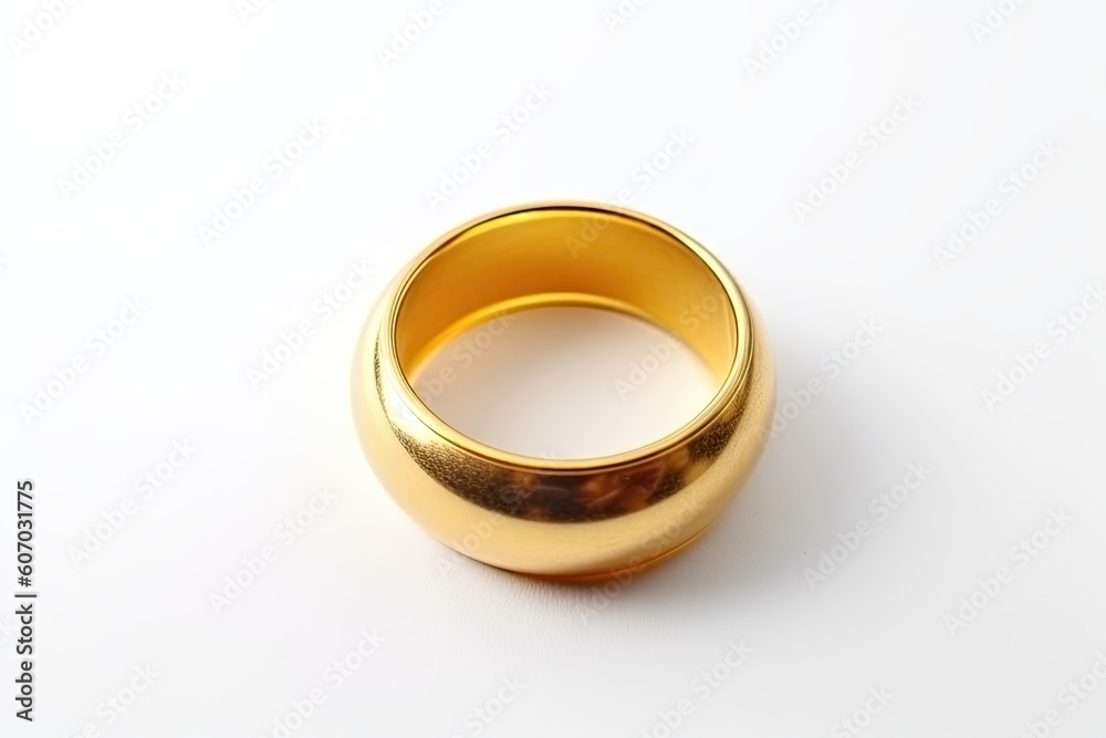 Luxurious Shiny Ring on Isolated White Background: Symbol of Modern Love and Romance Luxurious Shiny Ring on Isolated White Background: Symbol of Modern Love and Romance