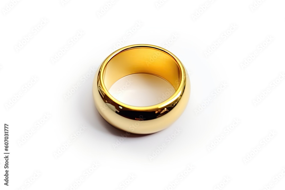 Luxurious Shiny Ring on Isolated White Background: Symbol of Modern Love and Romance Luxurious Shiny Ring on Isolated White Background: Symbol of Modern Love and Romance
