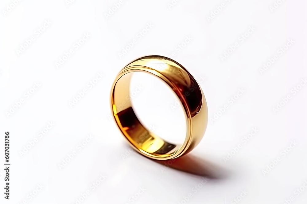Luxurious Shiny Ring on Isolated White Background: Symbol of Modern Love and Romance Luxurious Shiny Ring on Isolated White Background: Symbol of Modern Love and Romance