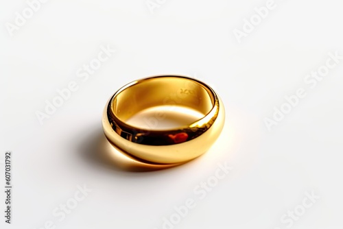 Luxurious Shiny Ring on Isolated White Background: Symbol of Modern Love and Romance