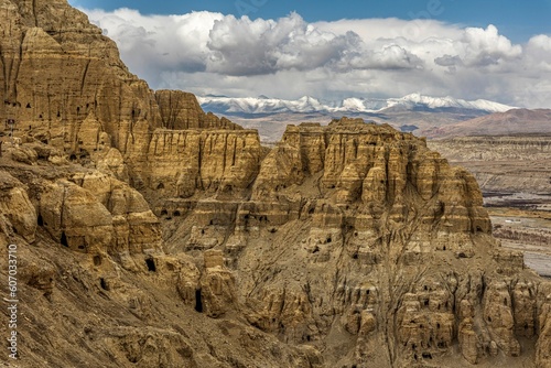 Unique landscape of an ancient architectural site in Zanda County, Ali Prefecture, Tibet, China photo