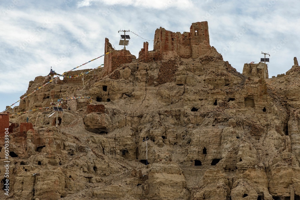 View of Piyang Dongga ruins in Zanda County, Ngari Prefecture, Tibet, China.